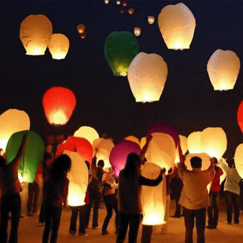 Лотосовый фонарик Конгмин, креативный подарок на День святого Валентина, сердечный фонарик для пожеланий, ночной летящий фонарь