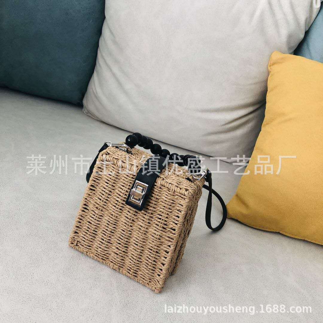 ins Popular Mori Women's Style Literary Fan Xiaoqing Handmade Paper Rope Bag Retro Shoulder Bag Woven Women's Bag Straw Bag