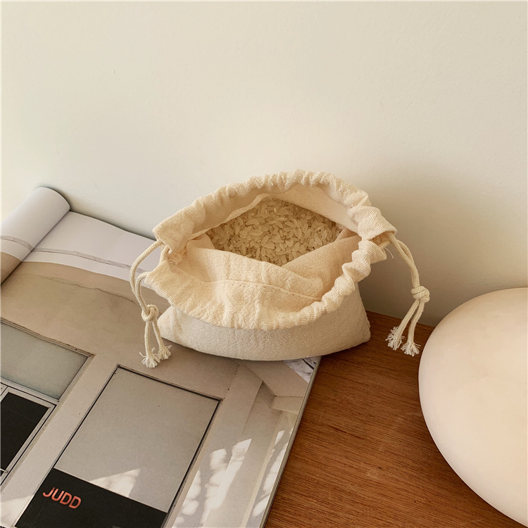 07212 Japanese simple organizing storage bag small fresh drawstring drawstring bag candy tea gift bag wholesale