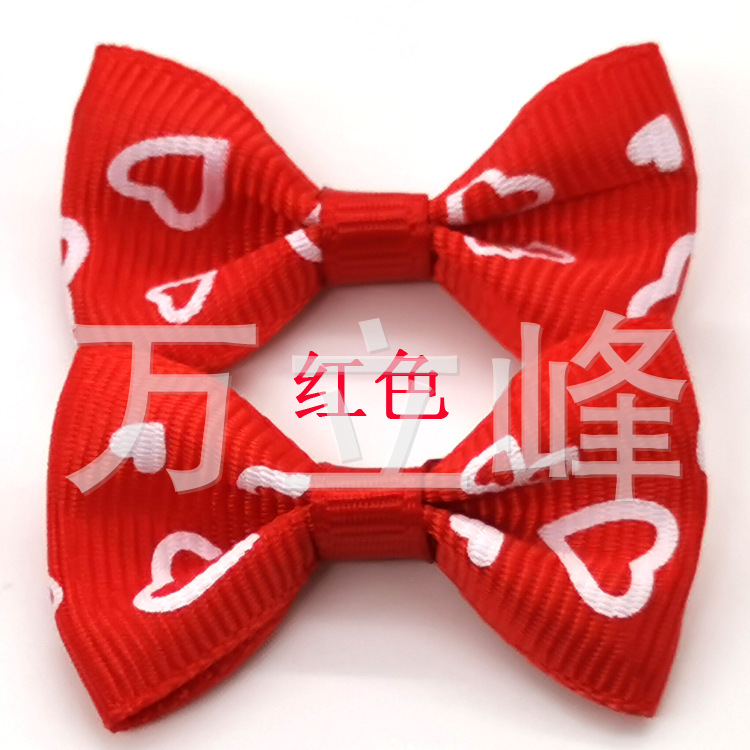 Children's bow clothing jewelry gift accessories professional custom rib printed ribbon bow manufacturer