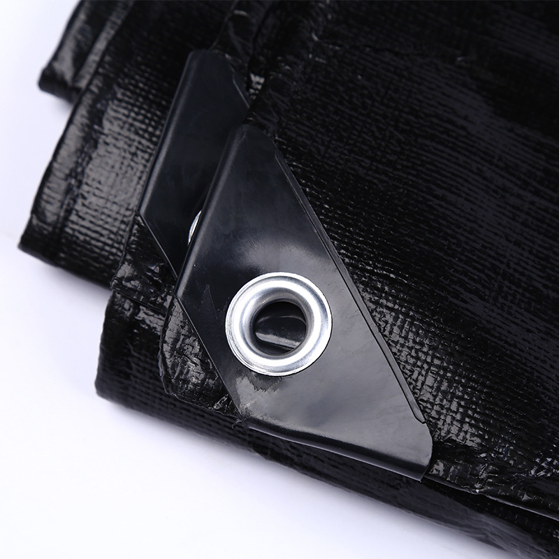 Factory customized black PE waterproof tarpaulin sunshade oil cloth Oxford canvas canopy cloth thickened practical outdoor rain cloth