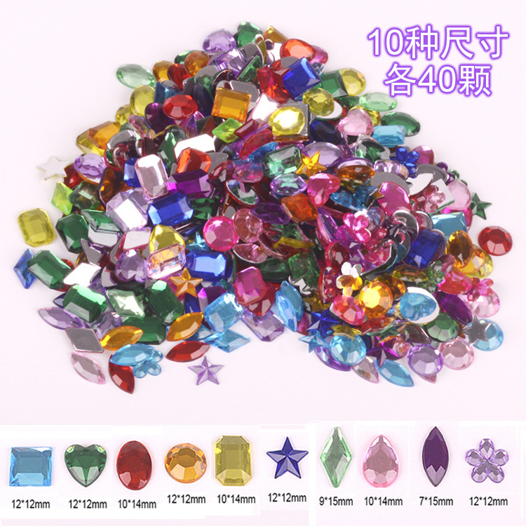 Новые акриловые свободные стразы разных размеров без клея, креативные наклейки для детей