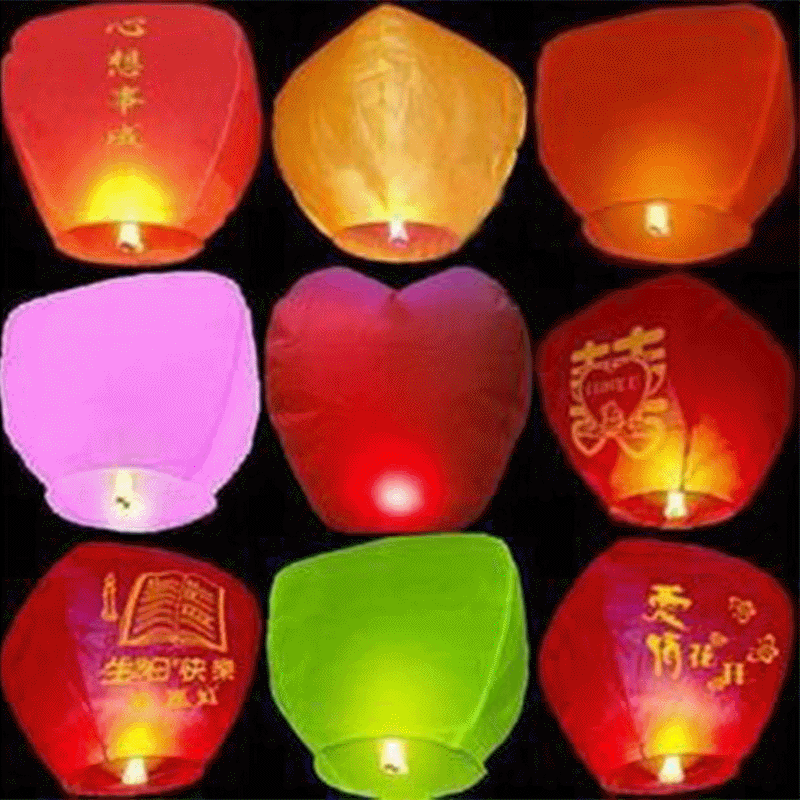 Kongming lantern lotus lamp Valentine's Day creative birthday blessing sky lamp heart-shaped wishing lamp night flying wish