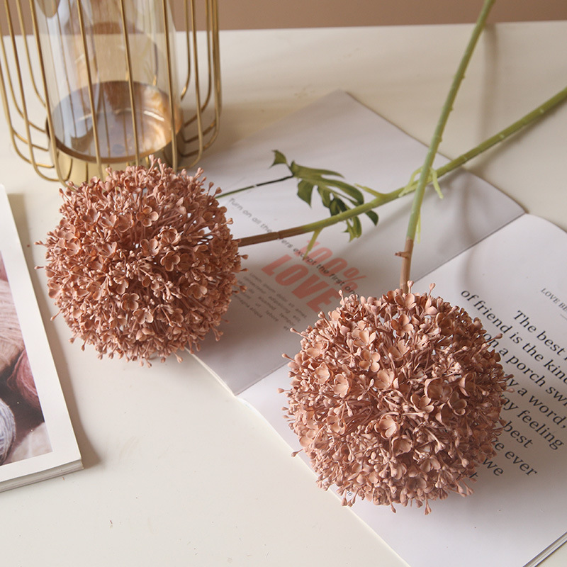 High-End 11-Color Green Onion Ball Fantasy Wedding Artificial Flower Dandelion Export Plastic Ball Home Wedding Decoration Road Guide