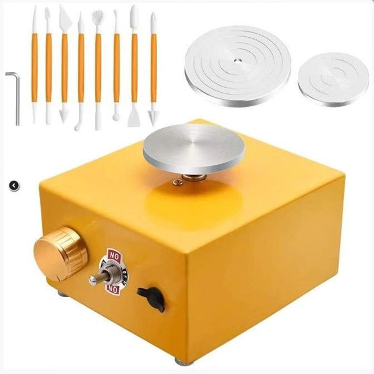 Square mini drawing machine metal shell children teaching drawing embryo machine pottery machine clay machine pottery wheel