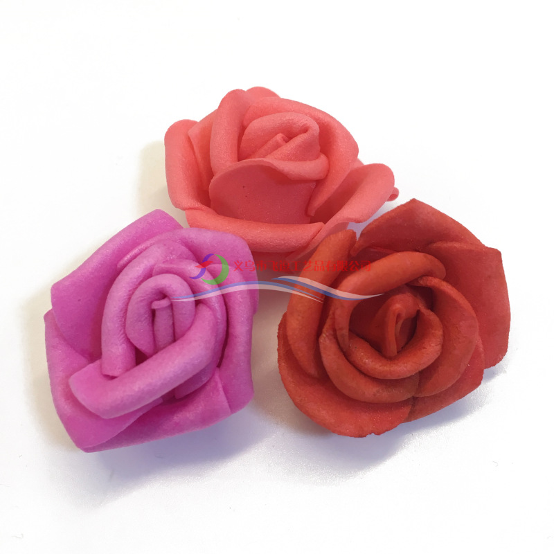 3.5cm curling foam rose flower head gift box with artificial fake flower wedding flower ball aromatherapy decorative flowers