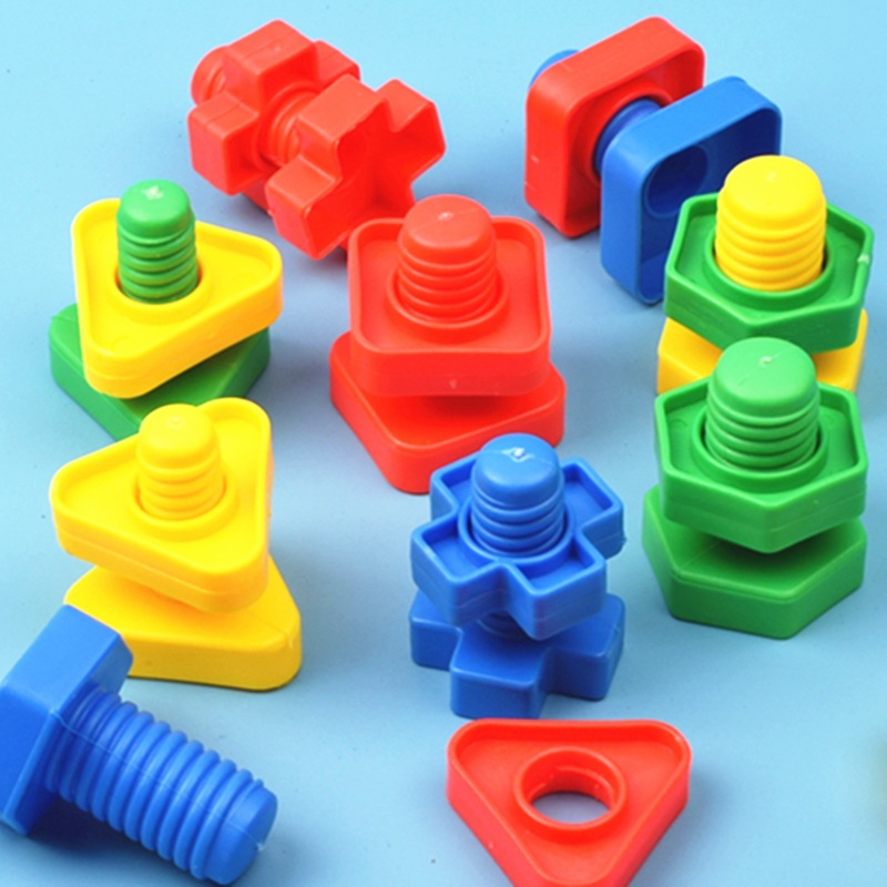 Kindergarten Kidsren's Screw Matching Assembly Building Blocks Baby 1-2 Years Old Large Particle Toys