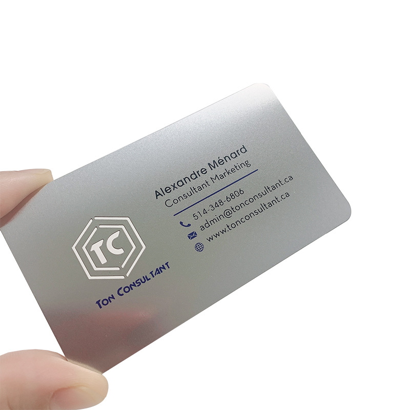 Stainless Steel Store Promotional Business Card Personal Brushed Card Warranty Vip Card Free Design with Pictures Manufacturer Cheap