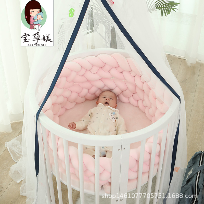 Кроватка-округлая, детская, из сосны, с пеленальным столом и москитной сеткой