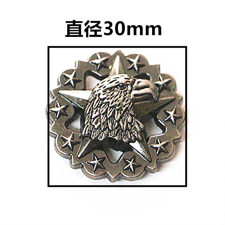 Three-dimensional eagle head cloth buckle decorative buckle vintage wallet buckle handmade turnbuckle coin buckle factory direct luggage accessories
