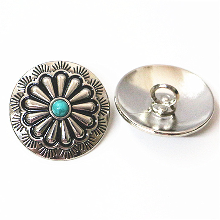 30mm New Sunflower Cloth Buckle DIY Leather Leather Art Turquoise Dollar Buckle Decorative Buckle Back Ring Style