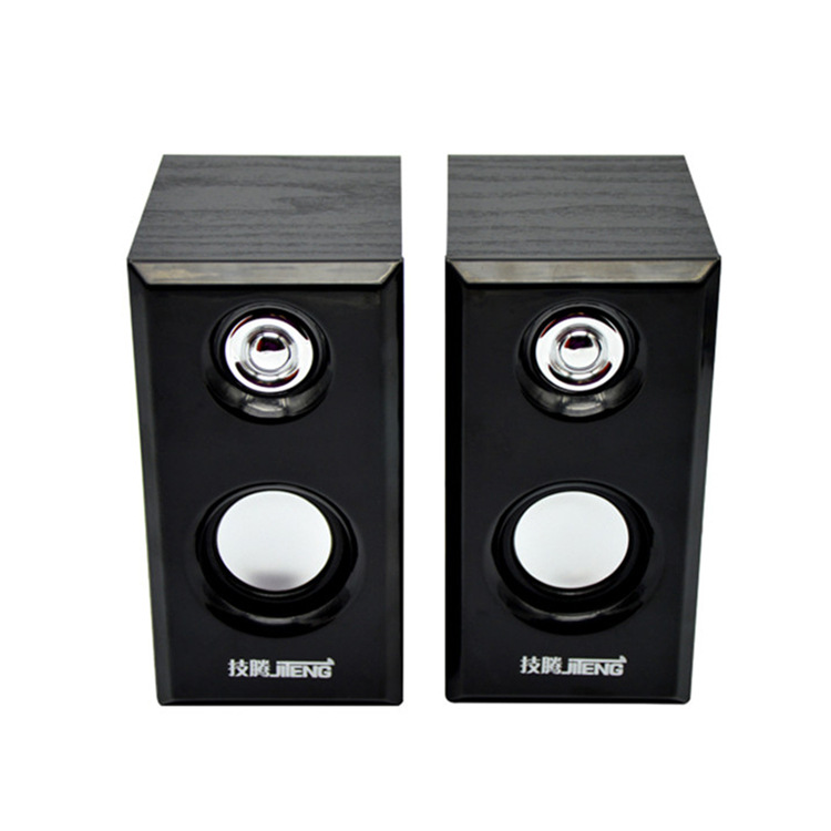JT042 wooden desktop computer stereo subwoofer mobile phone mini notebook 2.0USB small pair speaker