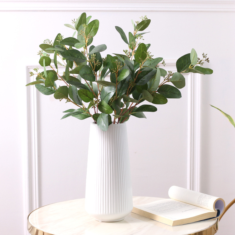 Лист эвкалипта искусственный цветок с фруктами лист эвкалипта один денежный лист свадебное поддельное цветочное украшение симуляционное зеленое растение оптовая продажа