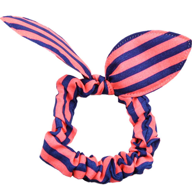 Sweet all-match rabbit ear head rope horizontal polka dot knot headdress wholesale bow hair Ring children's hair rope C521
