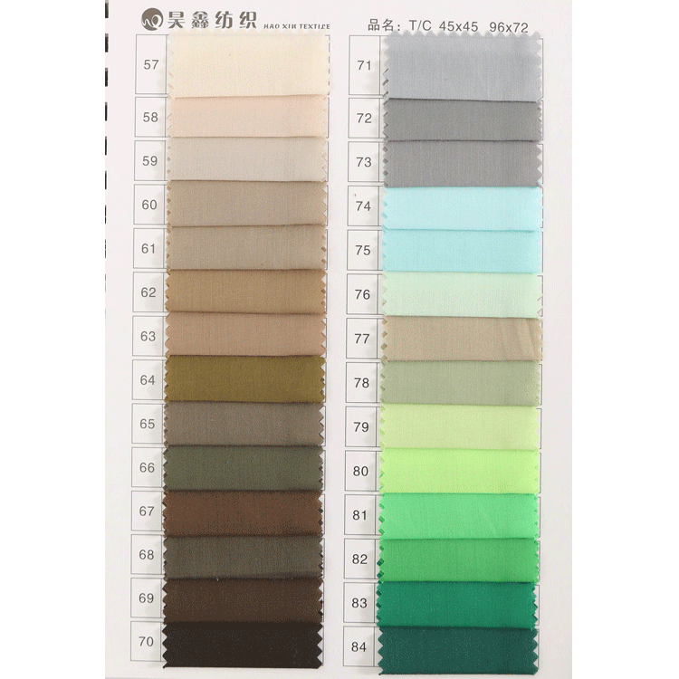 Manufacturer in stock wholesale TC polyester cotton cloth 96*72 woven shirt pocket cloth fashion genuine lining fabric