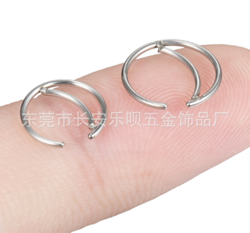 European and American fashion moon nose ring stainless steel puncture nose nail small nose ring puncture jewelry stainless steel jewelry factory