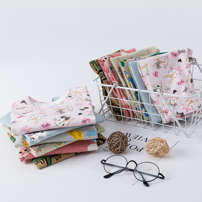 Children's Home Clothes Autumn and Winter 2023 New Arrival Boys' Baby Fashion Cartoon Underwear Set Girls' Korean Style Warm Cover