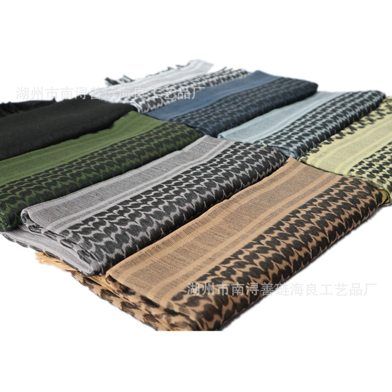 2025 New Arabian Pure Cotton Headscarf Tactical Scarf Arabian Outdoor Square Scarf Tactical Camouflage Manufacturer