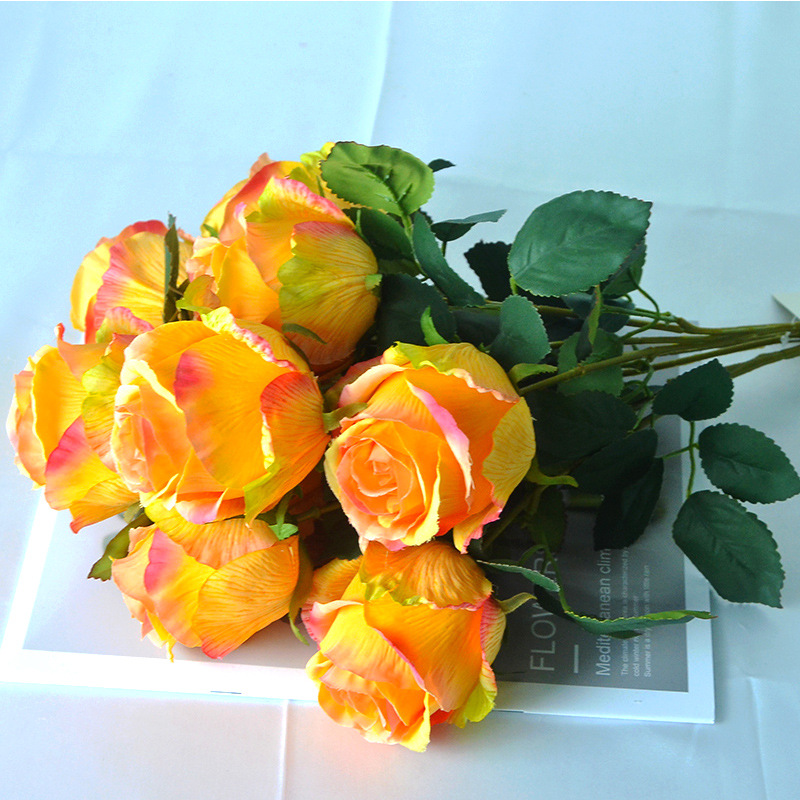 Factory direct supply of 9 Polaroid bouquet of roses fake flowers Valentine's Day wedding hand decoration flowers