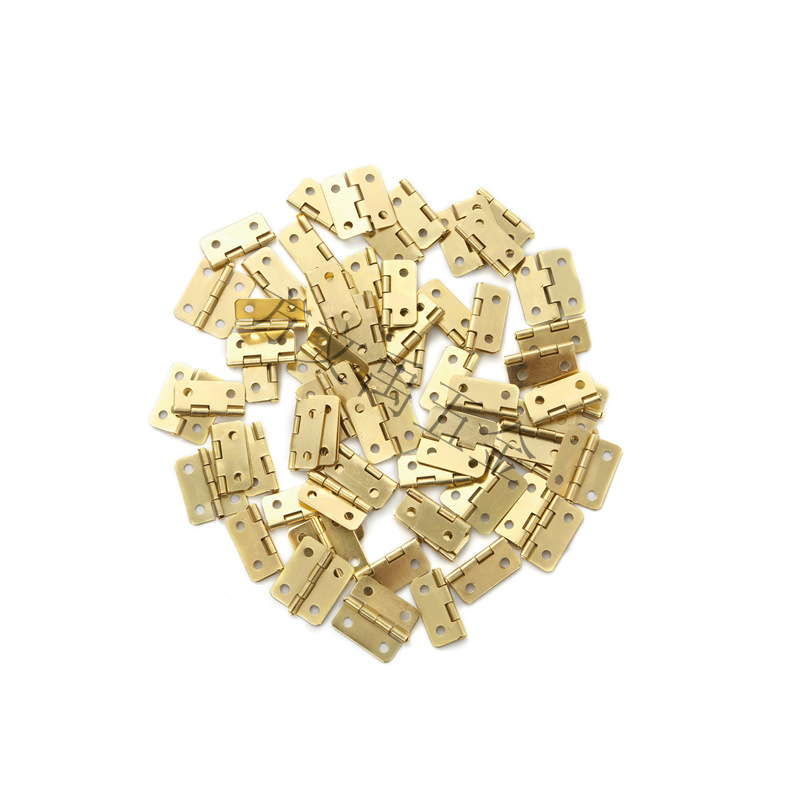 Light Gold 6-point rounded flat hinge 180 ° hinge gift box hinge 18 * 16mm box back universal