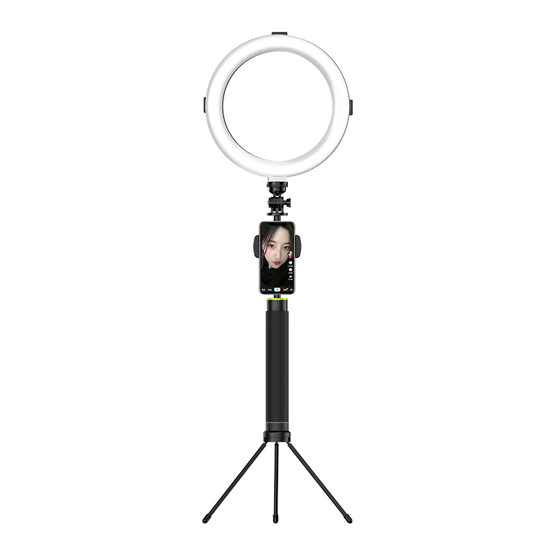 Factory Direct batch tripod stable multifunctional retractable Mobile phone bracket live shooting with ring beauty fill light