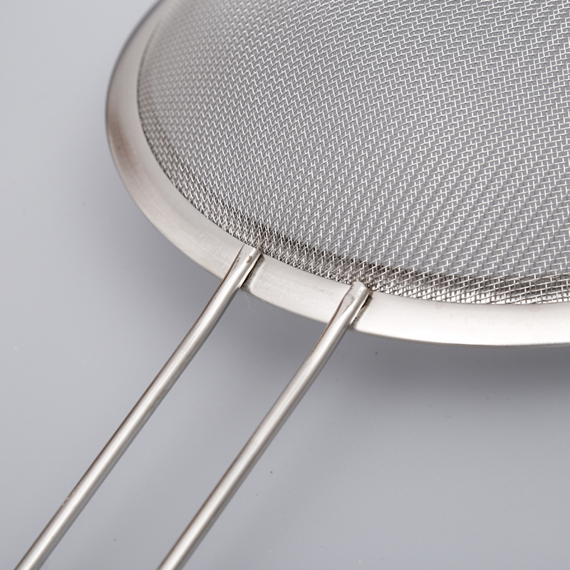 201 stainless steel wide-brimmed twill straight oil grid oil scoop soy milk scoop hand-held flour sieve screen
