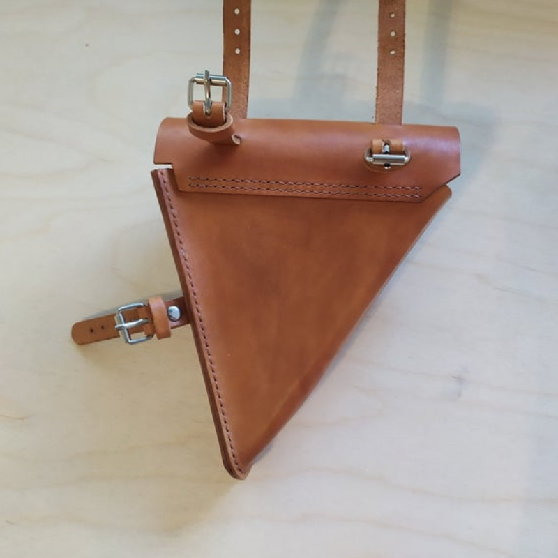 New Bicycle Leather Triangle Bag Portable Mountain Bike Saddle Bag Riding Kit Foldable