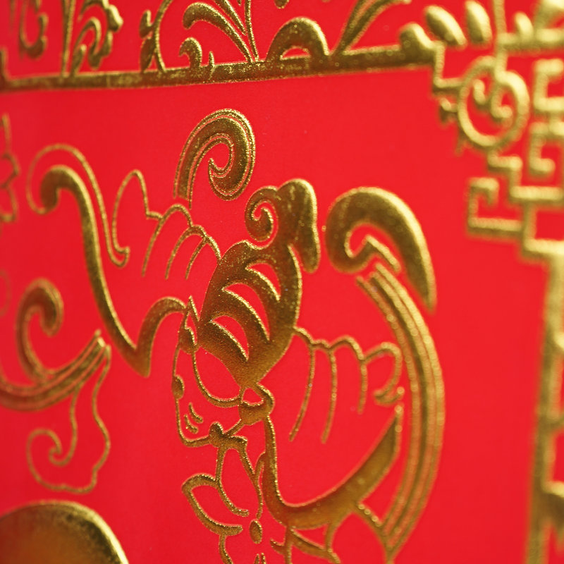 1.7M Hot StaMping FoaM Chinese Character Painting, Big Red Flocked Cloth Rod, Blessing Word, Blessing Star, High Photo, Chinese Hall Painting Set