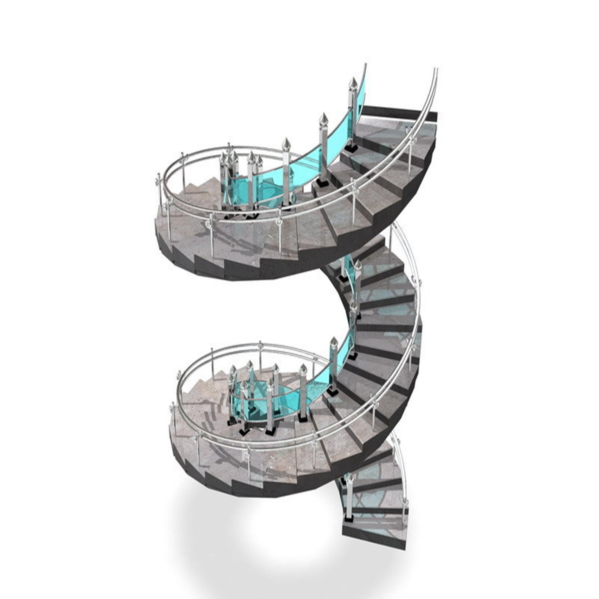 Rotating Staircase Processing for Hotels and Restaurants, Large Concrete Steel Structure Rotating Staircases, Customized Staircases According to Drawings