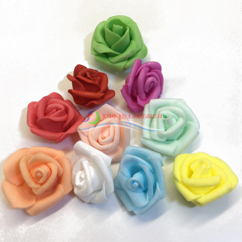 3.5cm curling foam rose flower head gift box with artificial fake flower wedding flower ball aromatherapy decorative flowers