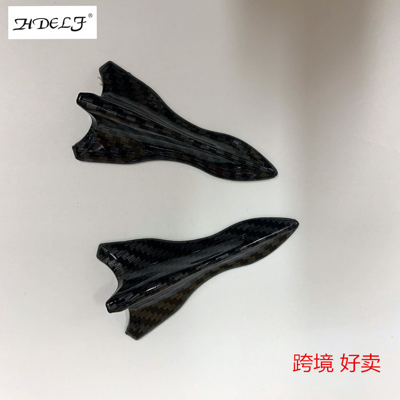 in stock direct sale black shark fin tip carbon fiber guide antenna car roof modification windmill roof tail wing