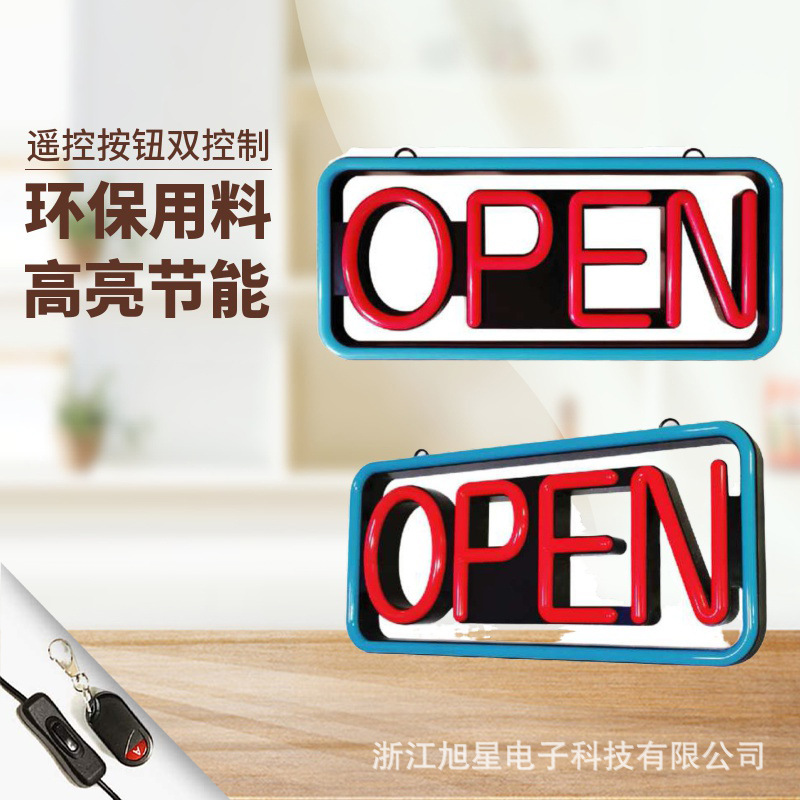 LED OPEN SIGN remote control hanging shop signs neon lights luminous logo LED advertising lights