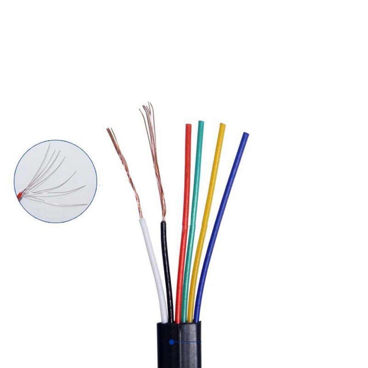 Factory direct 6-core flat telephone line RJ12 oxygen-free copper telephone line six-core spring line 6P6C telephone line