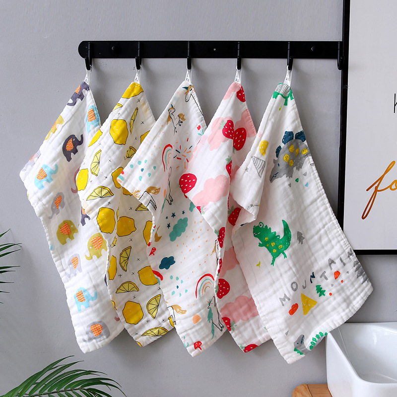 Полотенце для слюны, хлопковое, 6-слойное, высокой плотности, детский платок, квадратное полотенце, для мытья лица