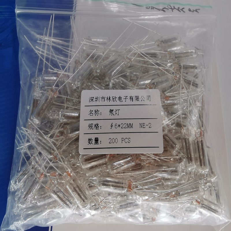 Lin Xin Electronics F6 Neon Bulb 6*22 Red Neon Lamp Ne-2 Electric Test Pen Lamp 110V220V Glow Power Supply