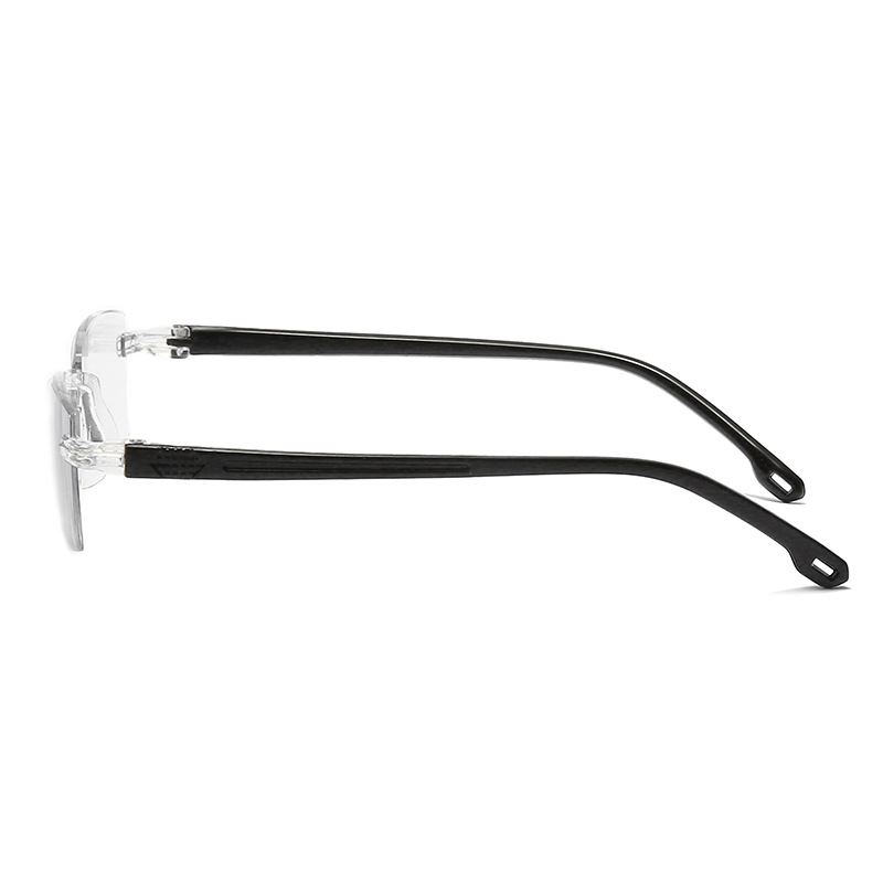 New anti-blue light Diamond trimmed reading glasses stall frameless integrated transparent high-definition reading glasses manufacturers wholesale
