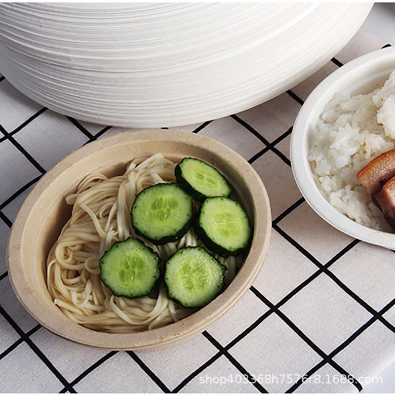 Disposable Bowl Degradable Thickened Paper Bowl Household Outdoor Picnic Barbecue Round Hot Pot Dip Paper Bowl
