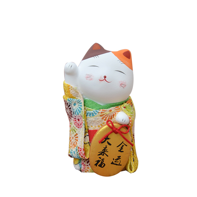 Japanese Cute Kimono Lucky Cat Car Ornaments Small Opening housewarming wedding gift creative izakaya decoration