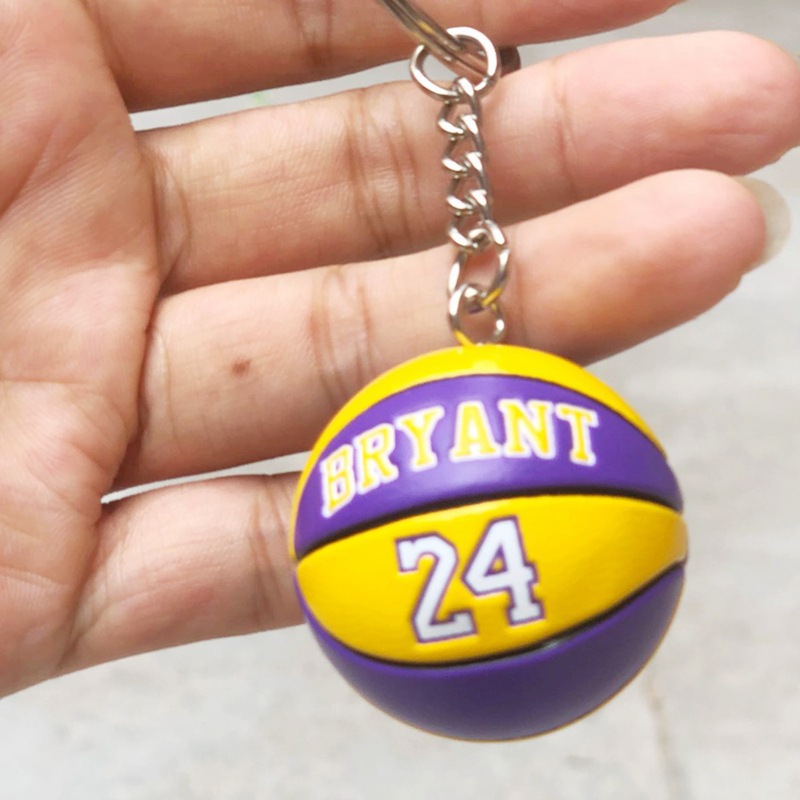 Basketball pendant Lakers Kobe James Jordan Warriors Clippers Bulls Bucks Curry Basketball Keychain