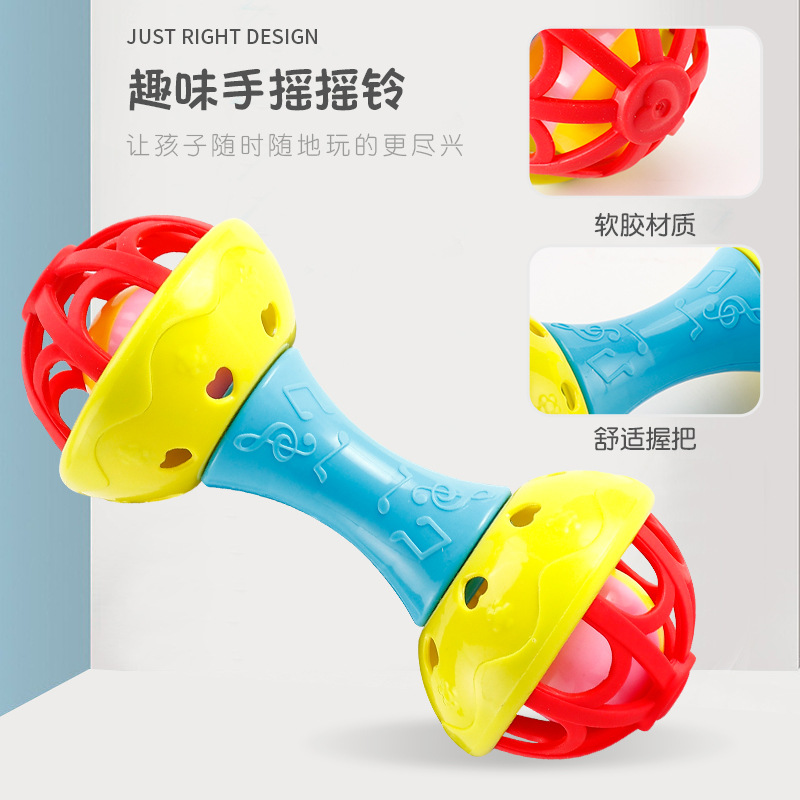 Gangbi bear baby hand ball baby grip training hand rattle newborn touching toy can be boiled