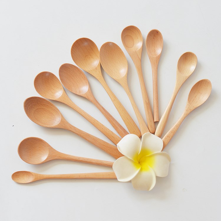 Ложка из бука ложка для меда смешивания ложка для дома регулируемая LOGO деревянная посуда оптом