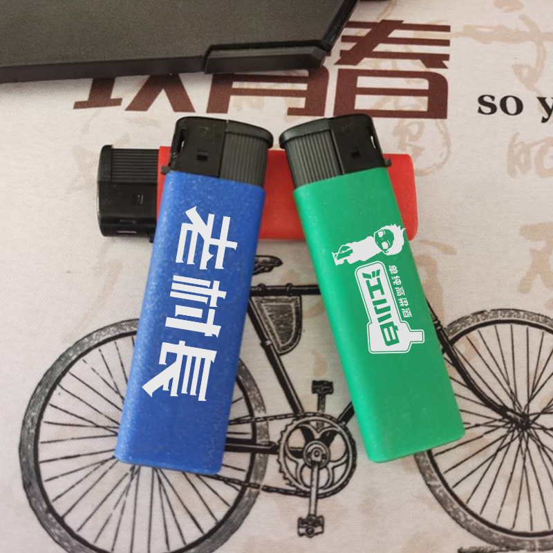 Disposable lighter custom logo printing advertising plastic 008 leather wholesale hotel lighter
