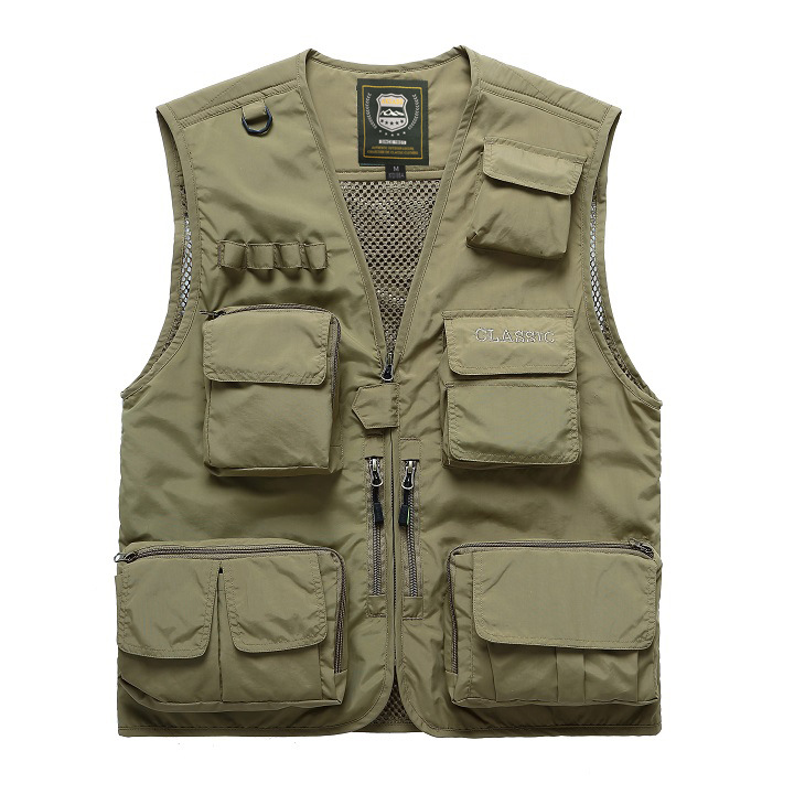 Men's Vest Outdoor Multi-Pocket Fishing Photography Vest Advertising Large Size Vest Processing Customized 7898 Thin Customized