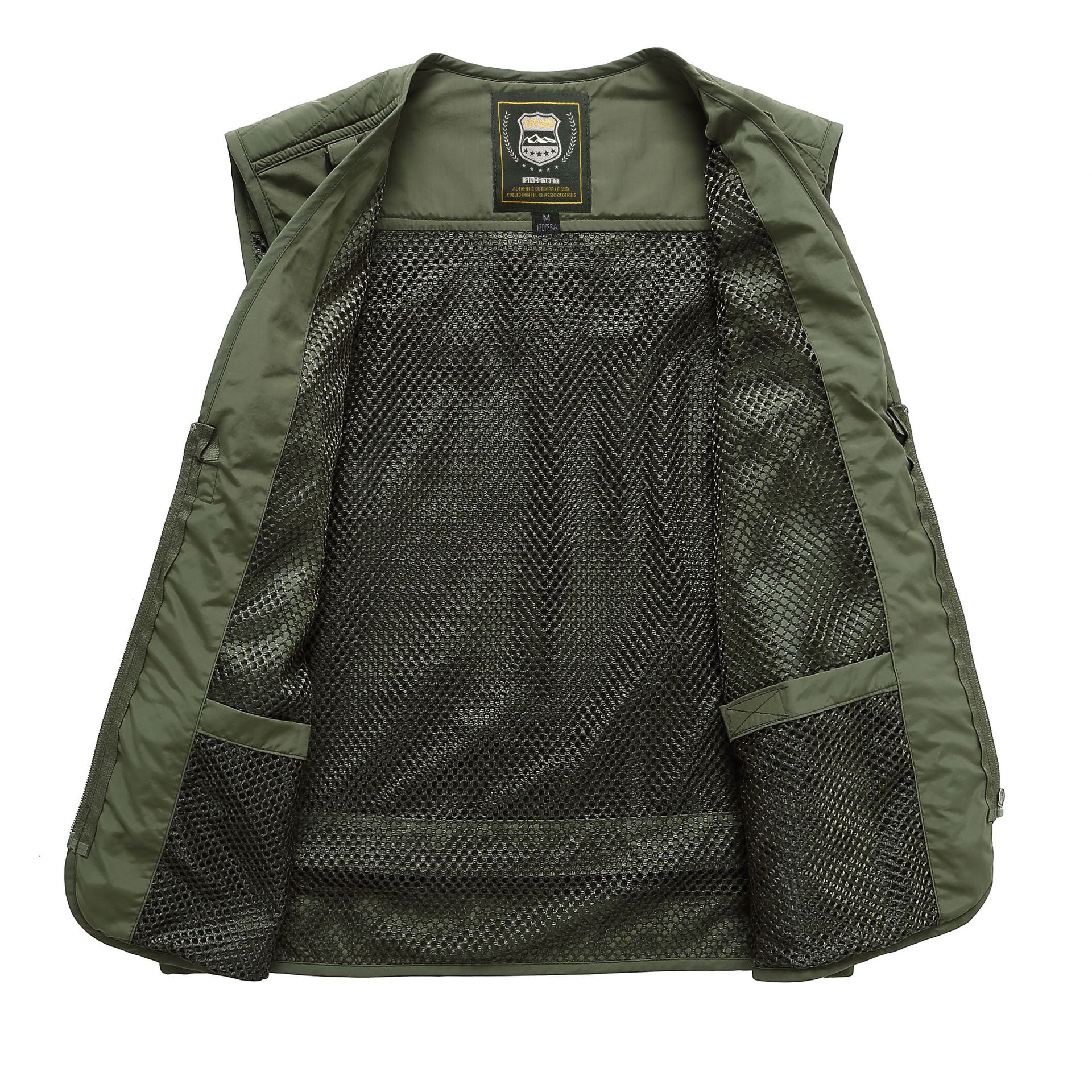 Men's Vest Outdoor Multi-Pocket Fishing Photography Vest Advertising Large Size Vest Processing Customized 7898 Thin Customized