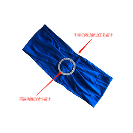 Purple blue green wedding decoration chair back Flower free elastic chair cover diamond buckle bow chair back strap wholesale spot
