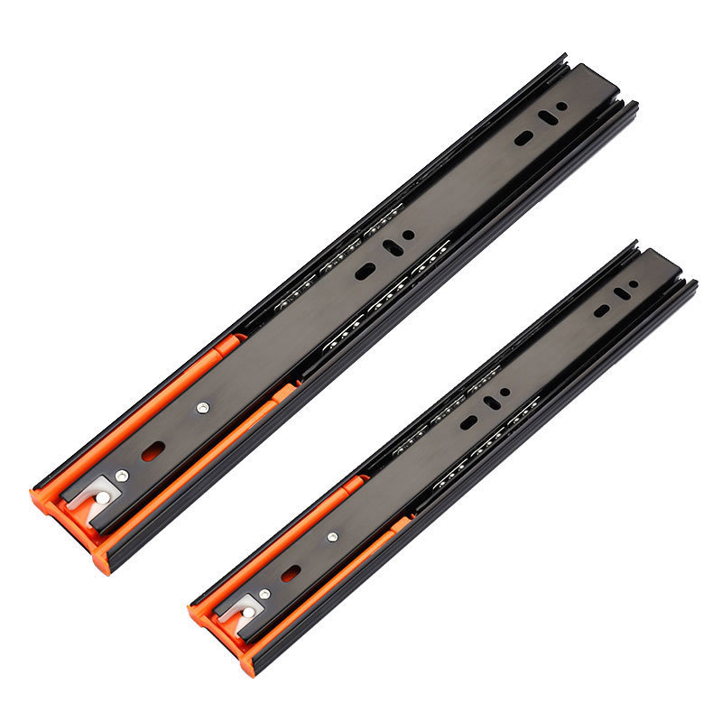 Drawer Guide Rail Damping Buffer Slide Thickeneded Silent Steel Ball Track Slide Drawer Slide Furniture Hardware Slide