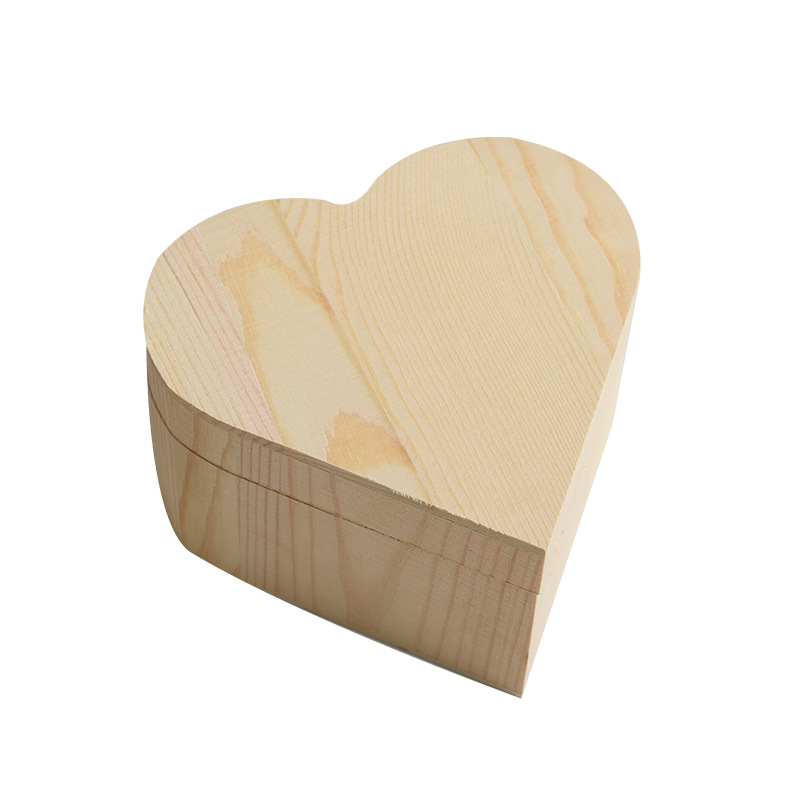 Wooden Heart-shaped gift box wholesale necklace bracelet jewelry box Buddha beads wooden box Chinese flip home wooden box