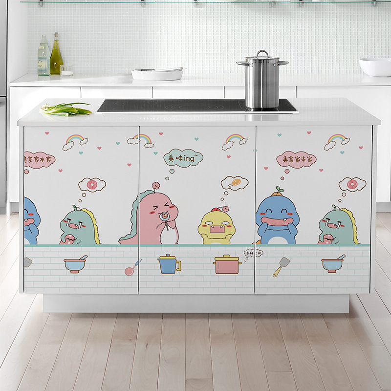 Kitchen Transparent Cartoon Oil-proof Stickers Household Bathroom Wall Stickers Fume Stickers Stove High Temperature Waterproof Oil-proof Stickers
