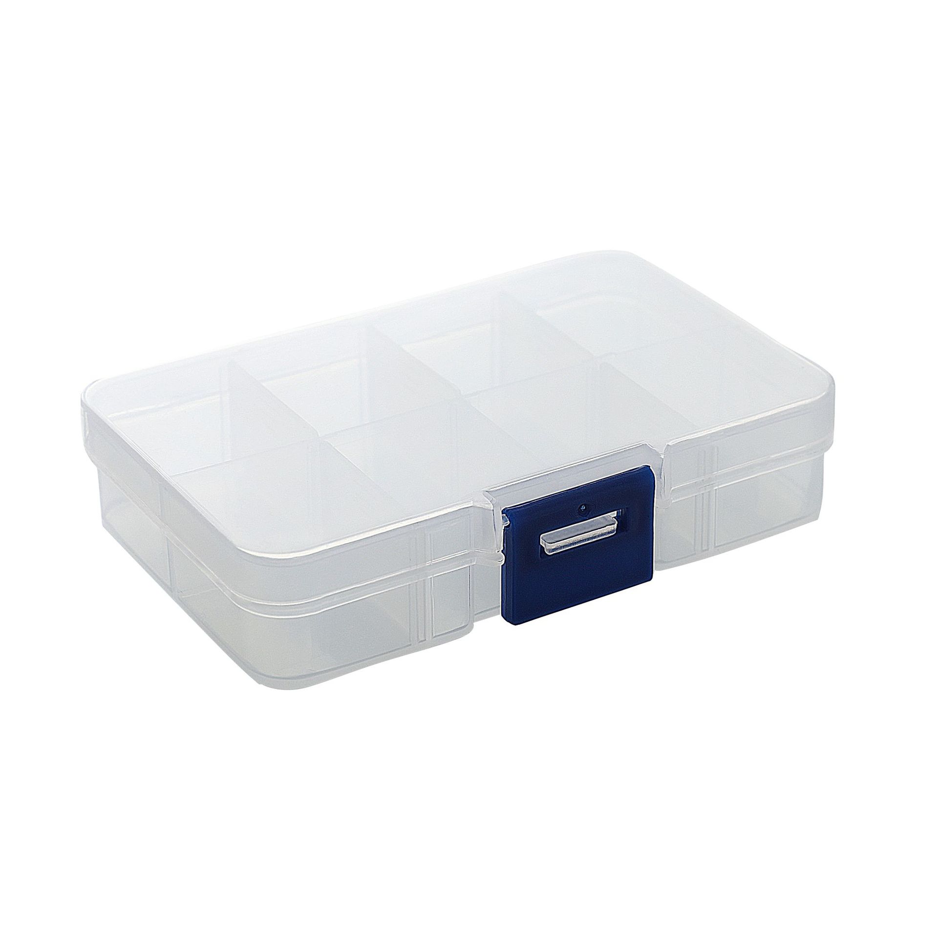 Small Rectangular 8-compartment Multi-compartment Storage Beaded Earrings Rubber Tendons Nail Art Toy Parts Classification Transparent Plastic Box