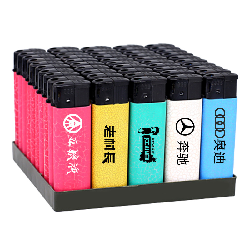 Одноразовая зажигалка с кастомной печатью логотипа рекламная пластиковая 008 кожаная оптовая для отелей